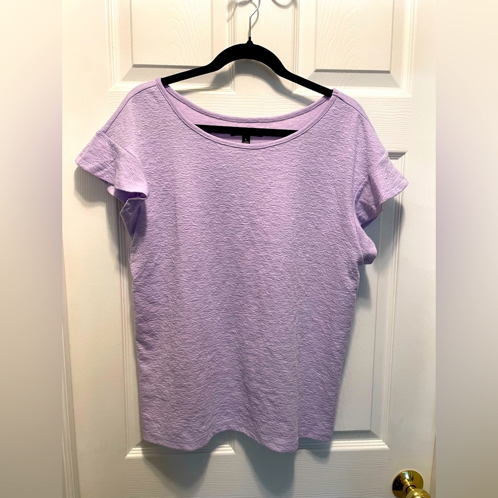 Banana Republic Lavender Purple Ruffled Short Sleeve Tee